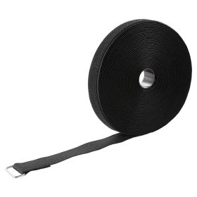 VEVOR Cable Ties, 393.7-Inch Adjustable Hook and Loop Straps with 50 Metal Buckles, Reusable Velcro Cords Straps, Cut-to-Length Wire Strap