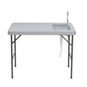 Folding Portable Fish Fillet & Hunting & Cutting Table with Sink Faucet