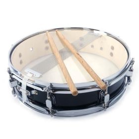 13x3.5 Inch Black Snare Drum, Drum Stick, Drum Key, Strap (Option: Black)