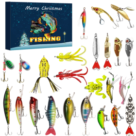 Christmas Countdown Calendar - 24 Day Fishing Lure Set For Adult Men And Teenage Boys - Christmas 2025 Surprise Gift (Option: Christmas Countdown Calendar)