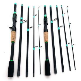 180cm 70.86inch 4 Section Fiberglass Spinner Baitcasting Fishing Rod M Tone Fish Pole Carp Fishing Tackle Accessories (Option: 180)