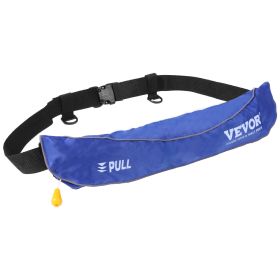 VEVOR Manual Inflatable Belt Pack for Adults, 105N Buoyancy, Over 80 Pounds and Up to 59 in Waist Adjustable (Color: Blue)
