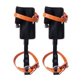 VEVOR Tree Climbing Spikes, 1 Pair Alloy Steel Climbing Spurs, 350lbs Load Capacity Tree Climbing Gear with Straps and Spike Protectors (Sleeve Material: Leather Model, Safety Rope Configuration: Without Safety Rope)