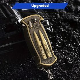 "Military Style Lighter - Windproof Butane with Bottle Opener - Survival Gear for Outdoor Adventures" (Color: Bullet style)