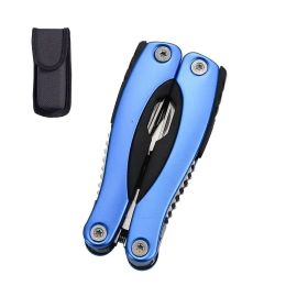 "Heavy Duty Camping Multi-Tool - Stainless Steel Pliers with Knife, Saw & Emergency Tools" (Color: Blue camping outdoor)